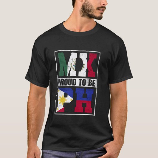 Proud Filipino Mexikanische Mix Philippinen und Me T-Shirt (Vorderseite)