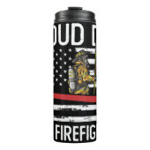 Proud Firefighter Dad Design Thermosbecher (Vorderseite)