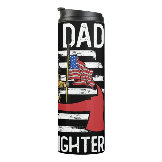 Proud Firefighter Dad Design Thermosbecher (Nach rechts gedreht)