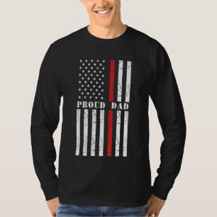 Proud Firefighter Vater Fireman American Flag Supp T-Shirt