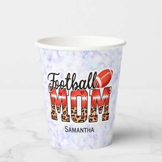 Proud Football Mama - Game Day Enthusiasten Pappbecher (Vorderseite)