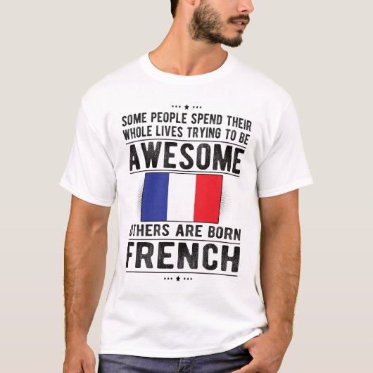 Proud Französisch Flagge Frankreich Erbe Französis T-Shirt (Vorderseite)