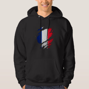 Proud French Torp Ripped France Flag Hoodie
