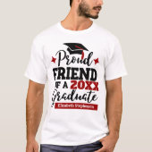 Proud Friend 2022 Absolvent schwarzen roten Tassel T-Shirt (Vorderseite)