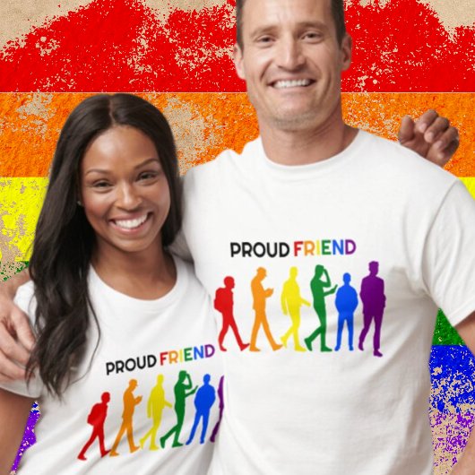Proud FRIEND Gay Pride Männliche Silhouette T - Sh T-Shirt