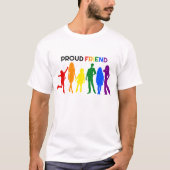 Proud FRIEND Gay Pride Silhouette T-Shirt (Vorderseite)