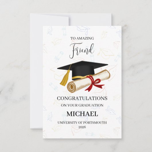 Proud Friend Graduation Personalized Karte (Vorderseite)