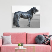 Proud Friesian Black Hengst Leinwanddruck (Insitu (Wohnzimmer))