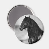 Proud Friesian Black Hengst Magnet (Vorderseite/Rückseite)