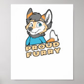 Proud Furry Niedlich Funny Furry Fandom Fursuit Ge Poster (Vorne)