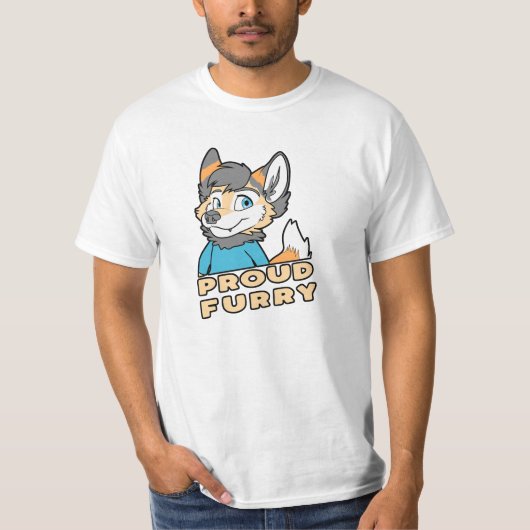 Proud Furry Niedlich Funny Furry Fandom Fursuit Ge T-Shirt (Vorderseite)