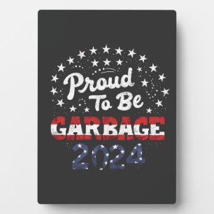 Proud Garbage Puerto Rico Latinos für Trump Fotoplatte
