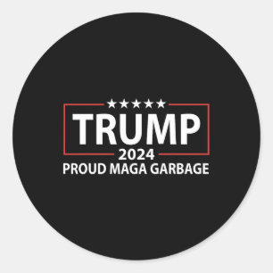 Proud Garbage Trump-Unterstützer 6 Runder Aufkleber
