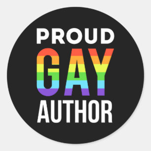 Proud Gay Autor Writer Pride LGBTQ Runder Aufkleber