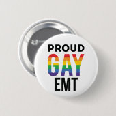 Proud Gay EMT Emergency Medical Technician Button (Vorne & Hinten)