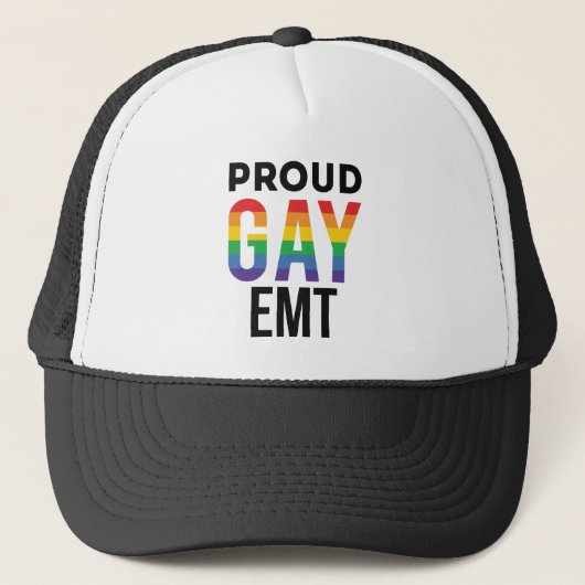 Proud Gay EMT Emergency Medical Technician Truckerkappe (Vorderseite)
