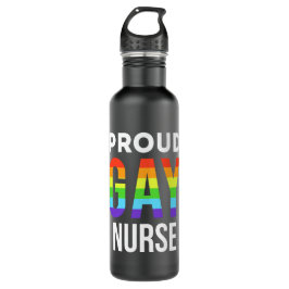 Proud Gay Nurse Pride Month LGBTQ Rainbow Edelstahlflasche