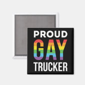 Proud Gay Trucker Magnet (Vorderseite/Rückseite)