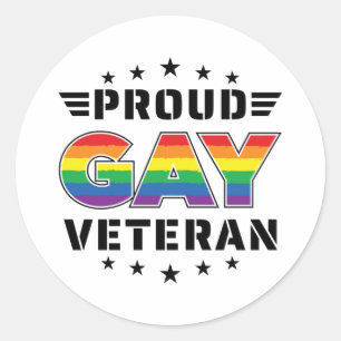 Proud Gay Veteran Pride Monat Veteran Tag Runder Aufkleber