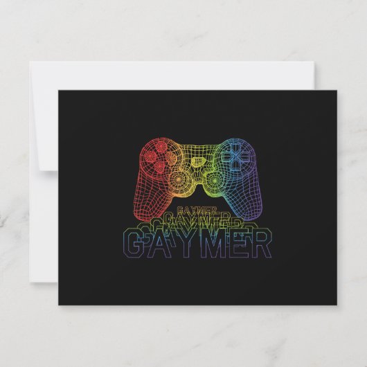 Proud Gaymer, Gay Pride Gaming RSVP Karte (Vorderseite)