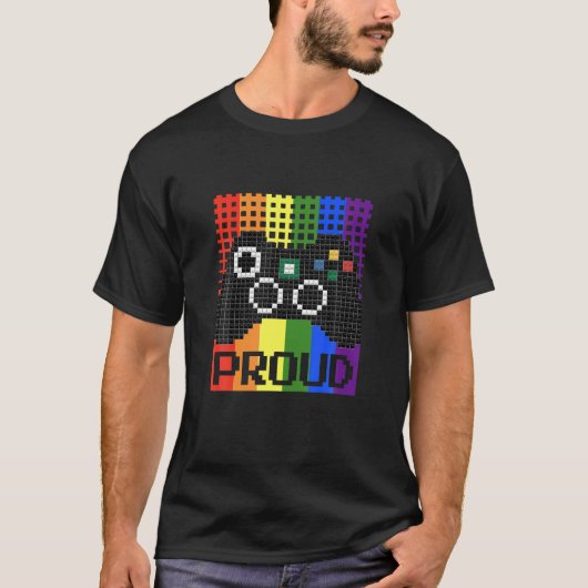 Proud Gaymer Lgbtq LGBT Video Game Lover Gamer Gif T-Shirt (Vorderseite)