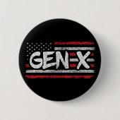 Proud Gen Xer Generation X American Flag Gen X Button (Vorderseite)