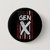 Proud Gen Xer Generation X American Flag Gen X Button (Vorderseite)