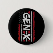 Proud Gen Xer Generation X American Flag Gen X Button (Vorderseite)