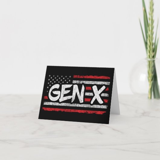 Proud Gen Xer Generation X American Flag Gen X Karte (Vorderseite)