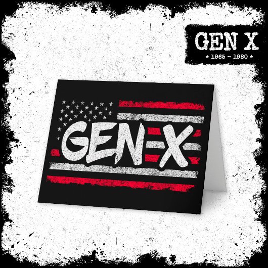 Proud Gen Xer Generation X American Flag Gen X Karte