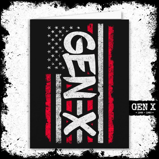 Proud Gen Xer Generation X American Flag Gen X Karte