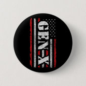 Proud Generation X Gen Xer American Flag Gen X Button (Vorderseite)
