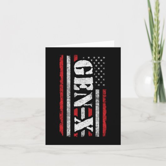 Proud Generation X Gen Xer American Flag Gen X Karte (Vorderseite)