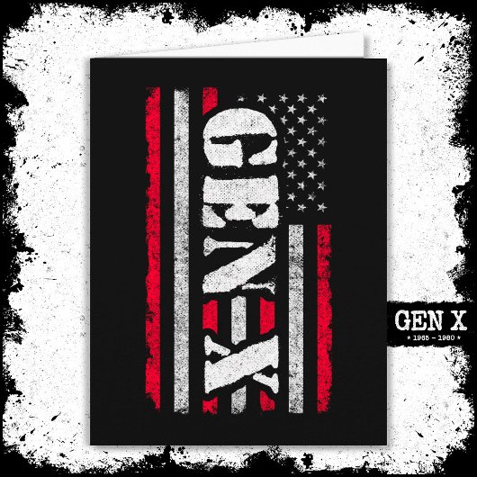Proud Generation X Gen Xer American Flag Gen X Karte