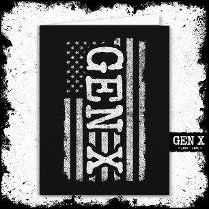 Proud Generation X Gen Xer American Flag Gen X Karte