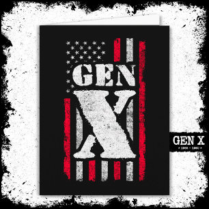 Proud Generation X Gen Xer American Flag Gen X Karte