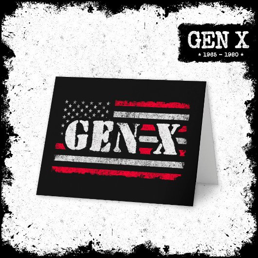Proud Generation X Gen Xer American Flag Gen X Karte