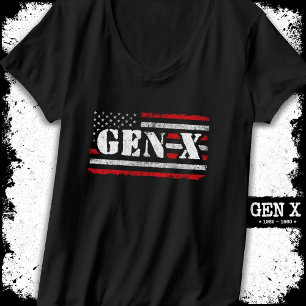 Proud Generation X Gen Xer American Flag Gen X T-Shirt
