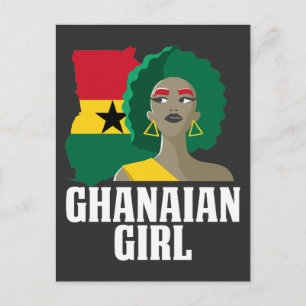 Proud Ghana Girl Flag West African Postkarte