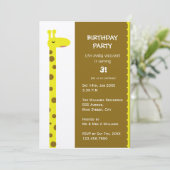 Proud Giraffe Einladung (Stehend Vorderseite)