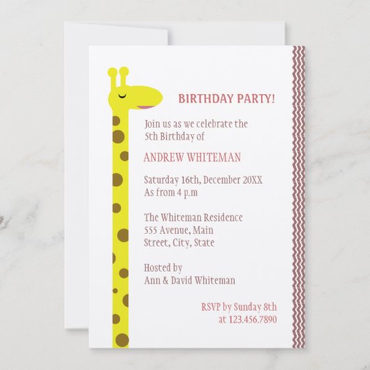 Proud Giraffe Einladung (Vorderseite)