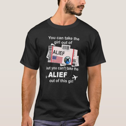 Proud Girl From Alief Boarding Pass Flight Ticket T-Shirt (Vorderseite)