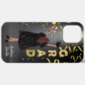 Proud Girl Graduate Black and Gold Moderne Custom Case-Mate iPhone Hülle (Rückseite (Horizontal))