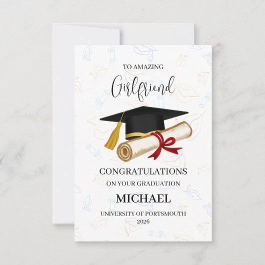Proud Girlfriend Graduation Personalized Karte (Vorderseite)
