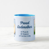 Proud Godmutter Blue New Baby mit Foto Tasse (Zentrum)