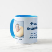 Proud Godmutter Blue New Baby mit Foto Tasse (Vorderseite Links)