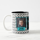 Proud Godmutter Dalmatiner Schwarzweiß-Foto Zweifarbige Tasse (Links)