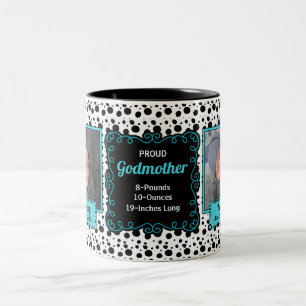 Proud Godmutter Dalmatiner Schwarzweiß-Foto Zweifarbige Tasse