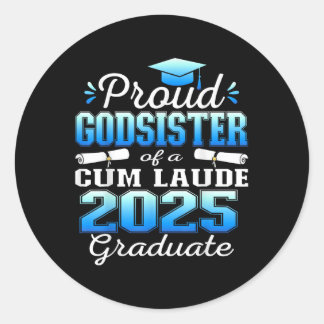 Proud Godsister Of 2025 Cum Laude Graduate Cl Of 2 Runder Aufkleber
