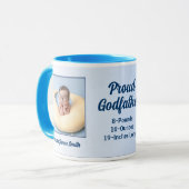 Proud GodVater New Baby Blue Foto Tasse (Vorderseite Links)
